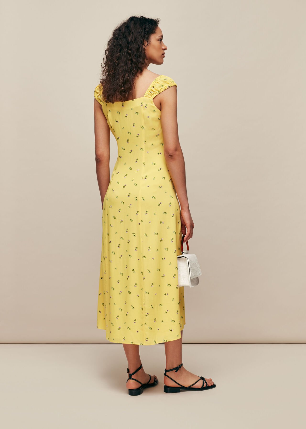 Forget Me Not Print Dress Yellow/Multi