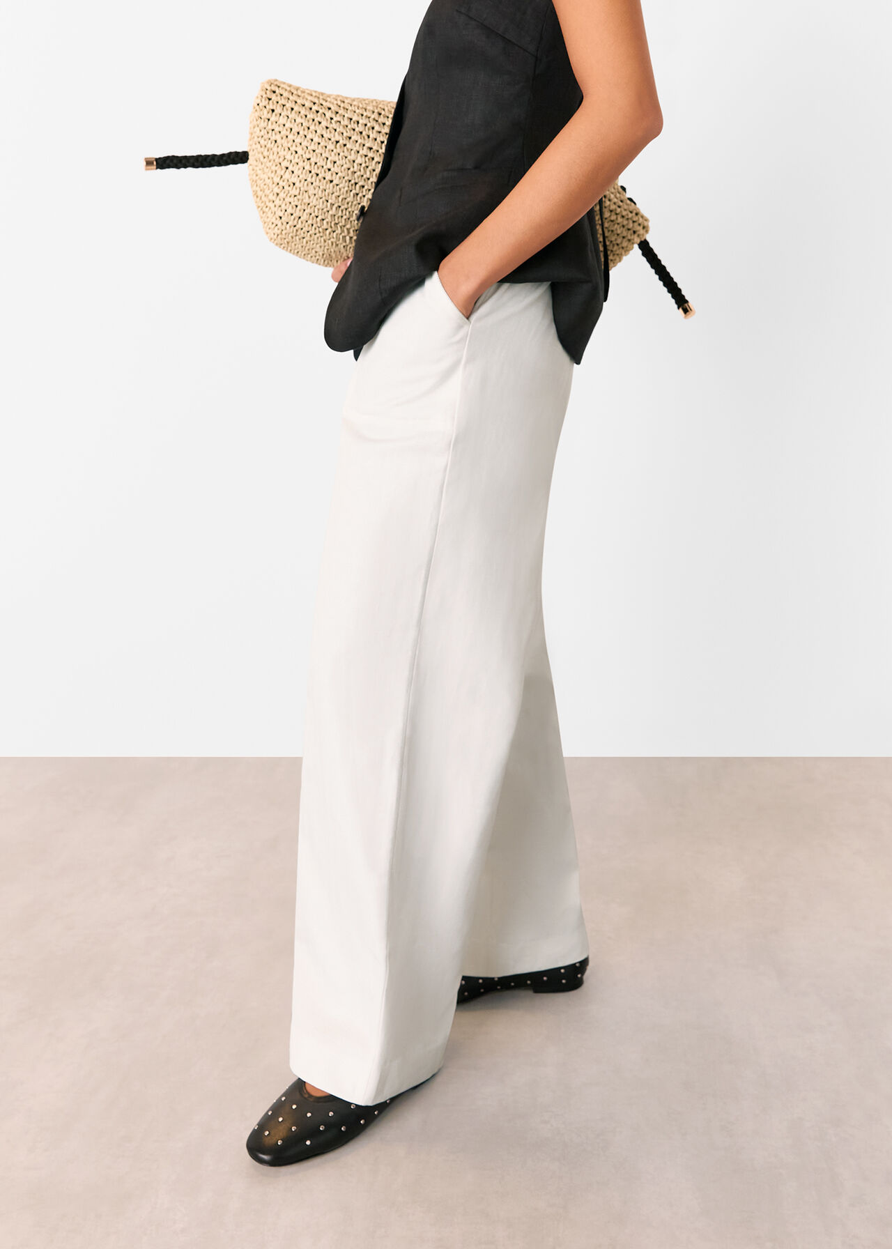 Petite Leona Linen Blend Trouser