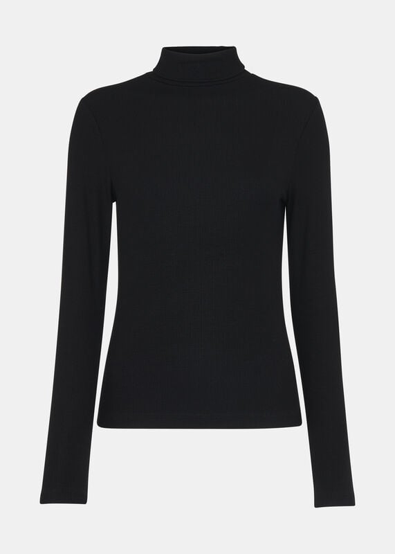 Black Essential Ribbed Polo