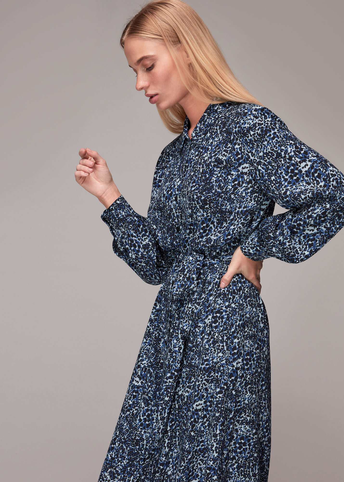Whistles blue online shirt dress