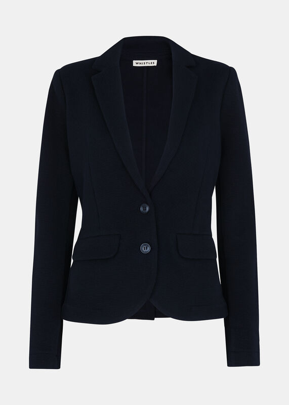 Navy Slim Jersey Jacket