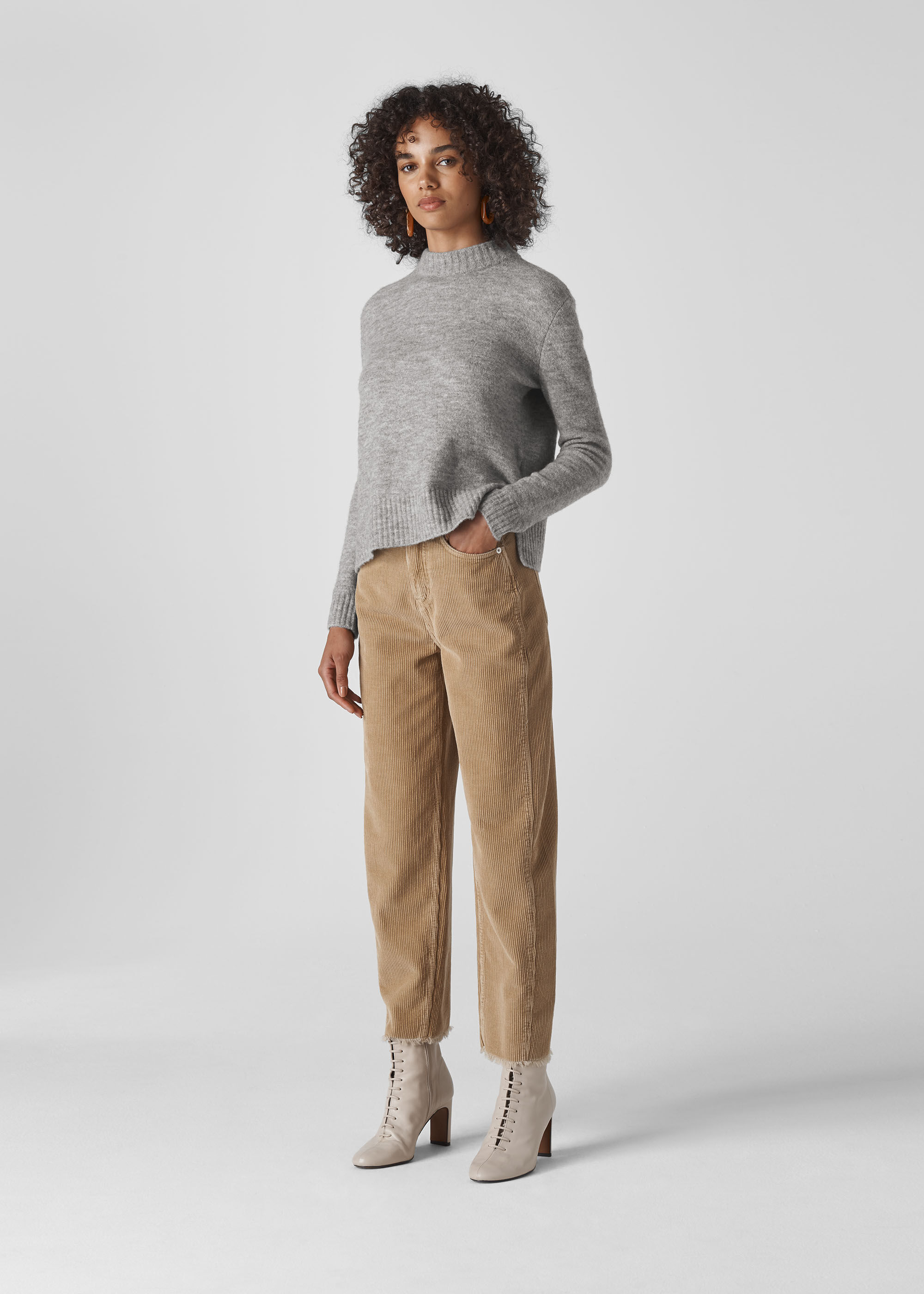 Ribbed Neck Knit