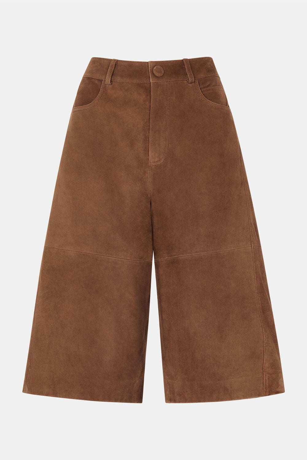 Brown Suede Longline Short