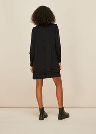 Lace Trim Pintuck Dress