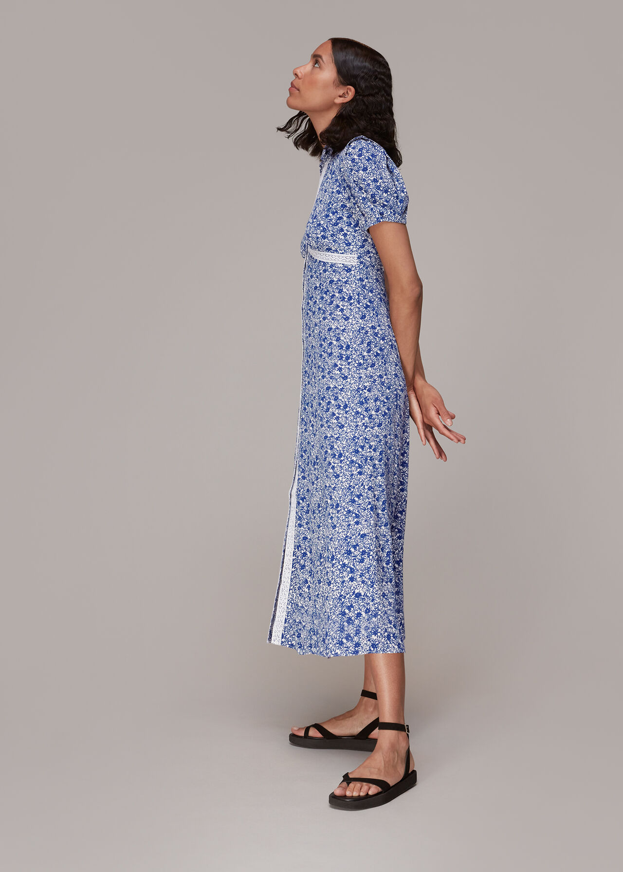 Twin Daisy Print Midi Dress