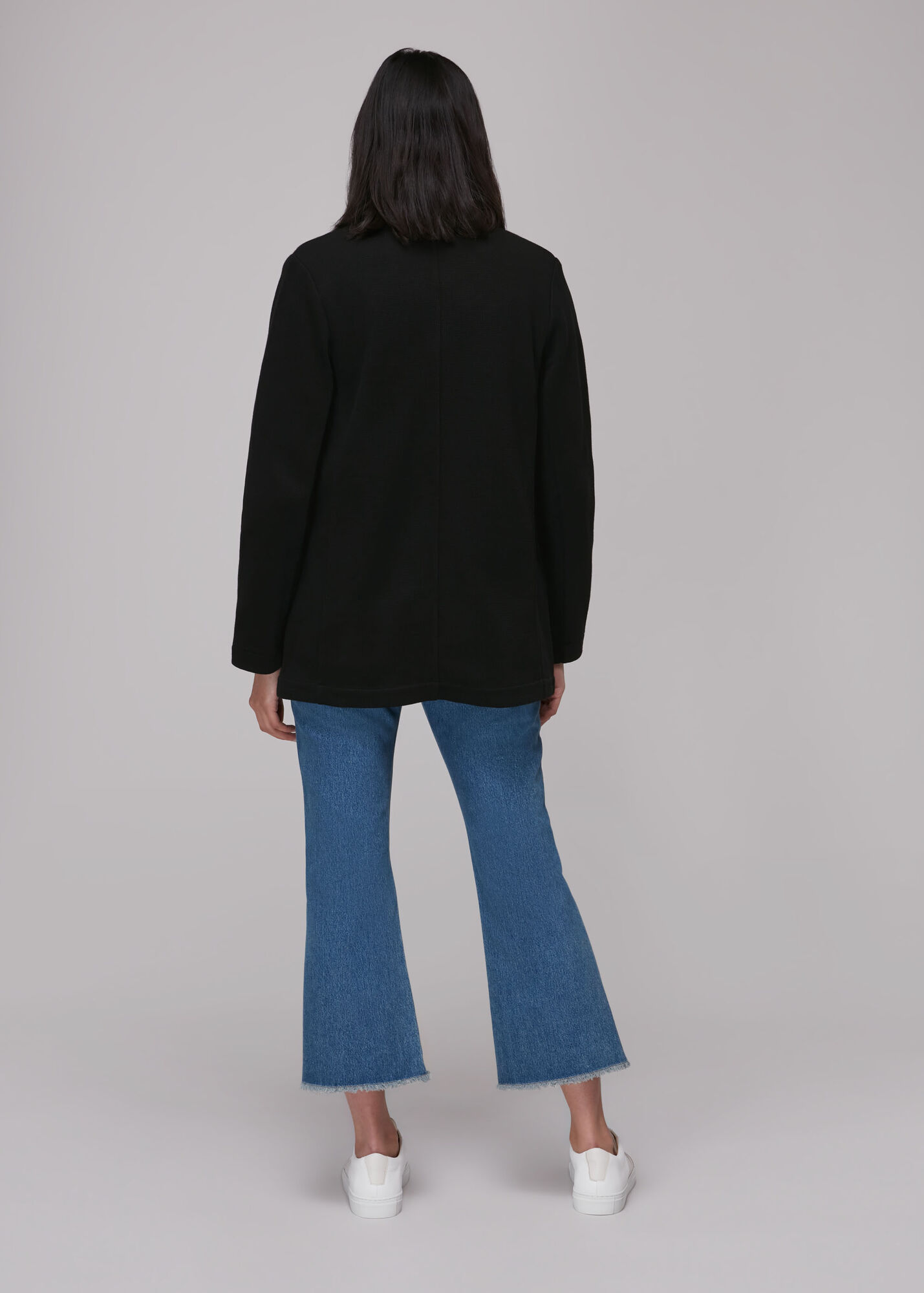 Black Jersey Boyfriend Blazer WHISTLES