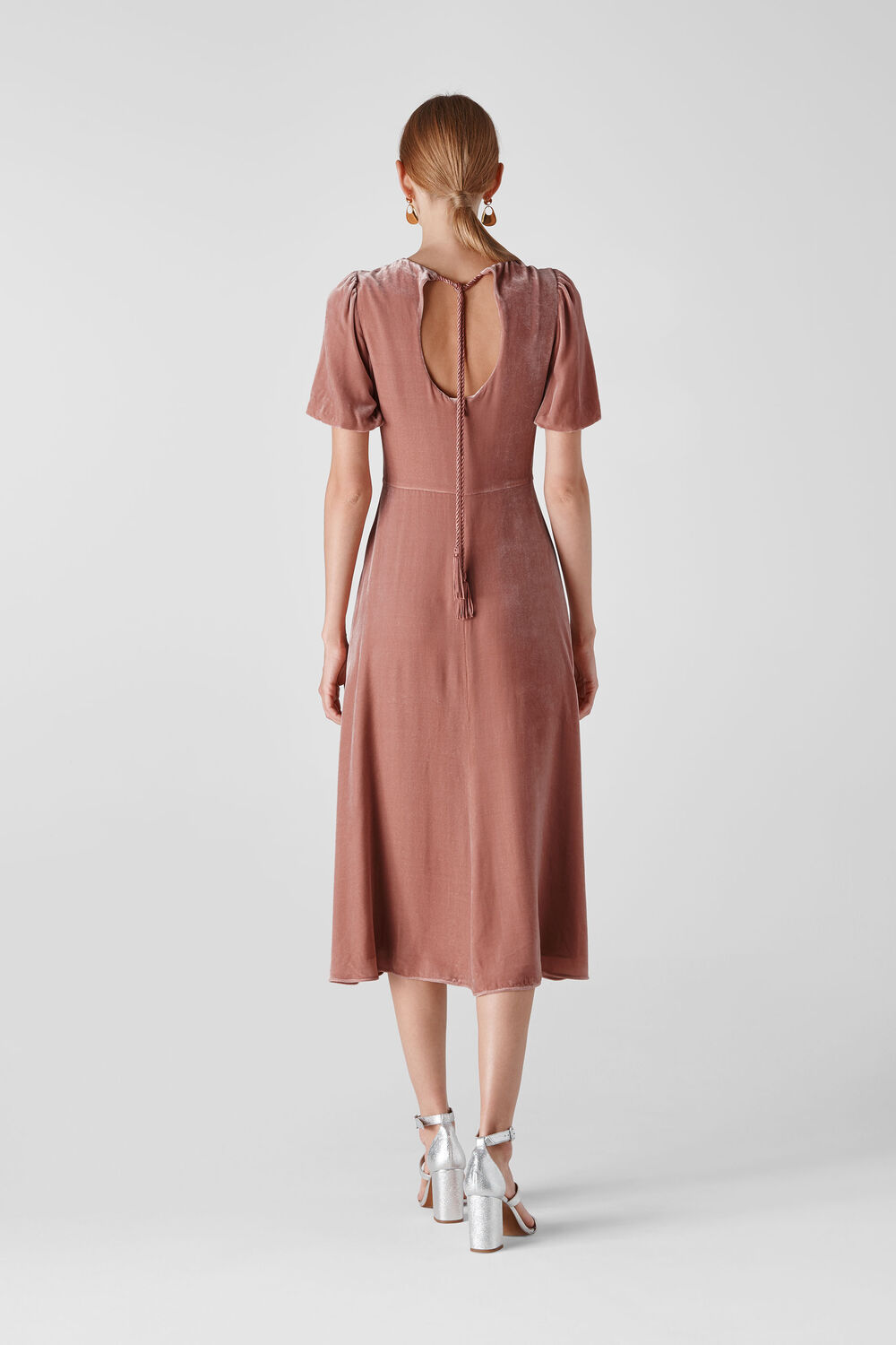 Vilimina Silk Mix Velvet Dress Pink