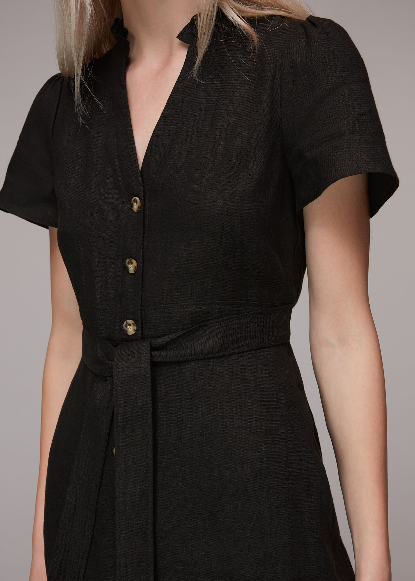 Black Emmie Linen Jumpsuit WHISTLES