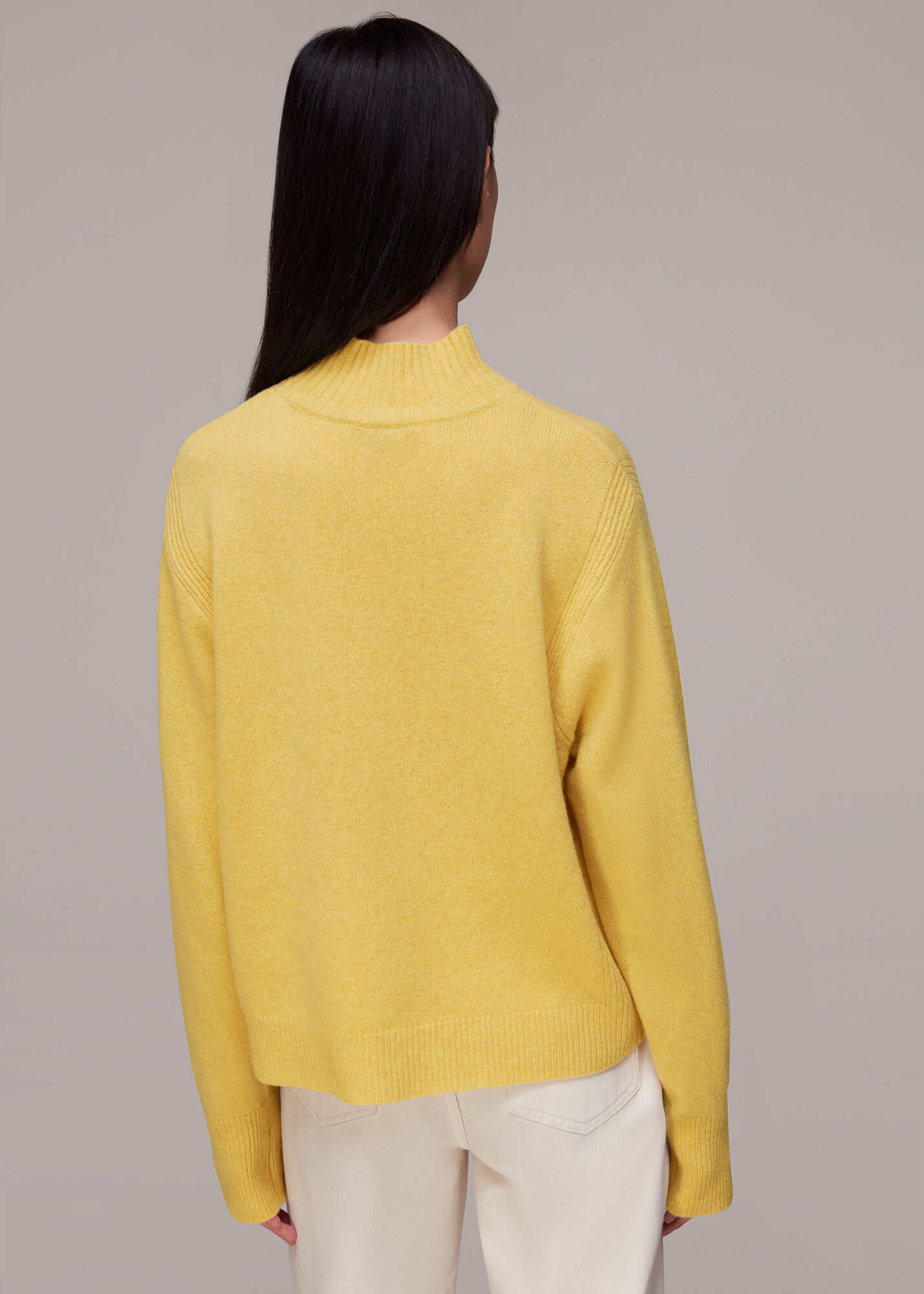 Yellow Ferne Wool Funnel Neck Jumper WHISTLES