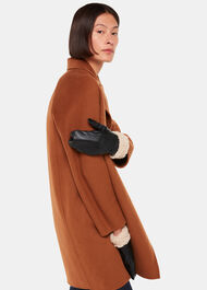 Borg Cuff Leather Mitten