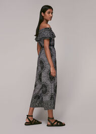 Bleached Print Bardot Jumpsuit
