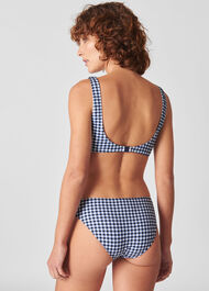 Gingham Square Neck Bikini Top Multicolour