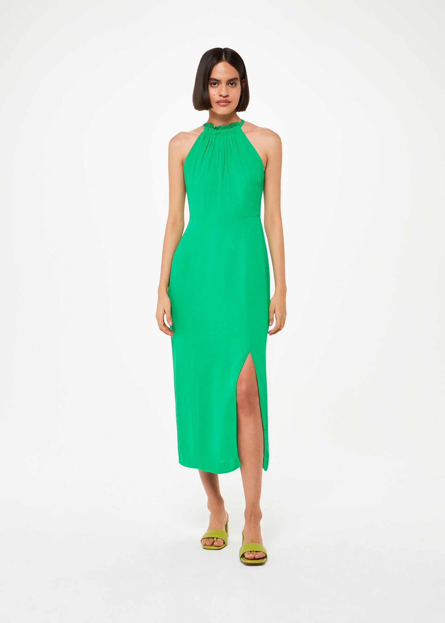 Green Eliza Halterneck Midi Dress