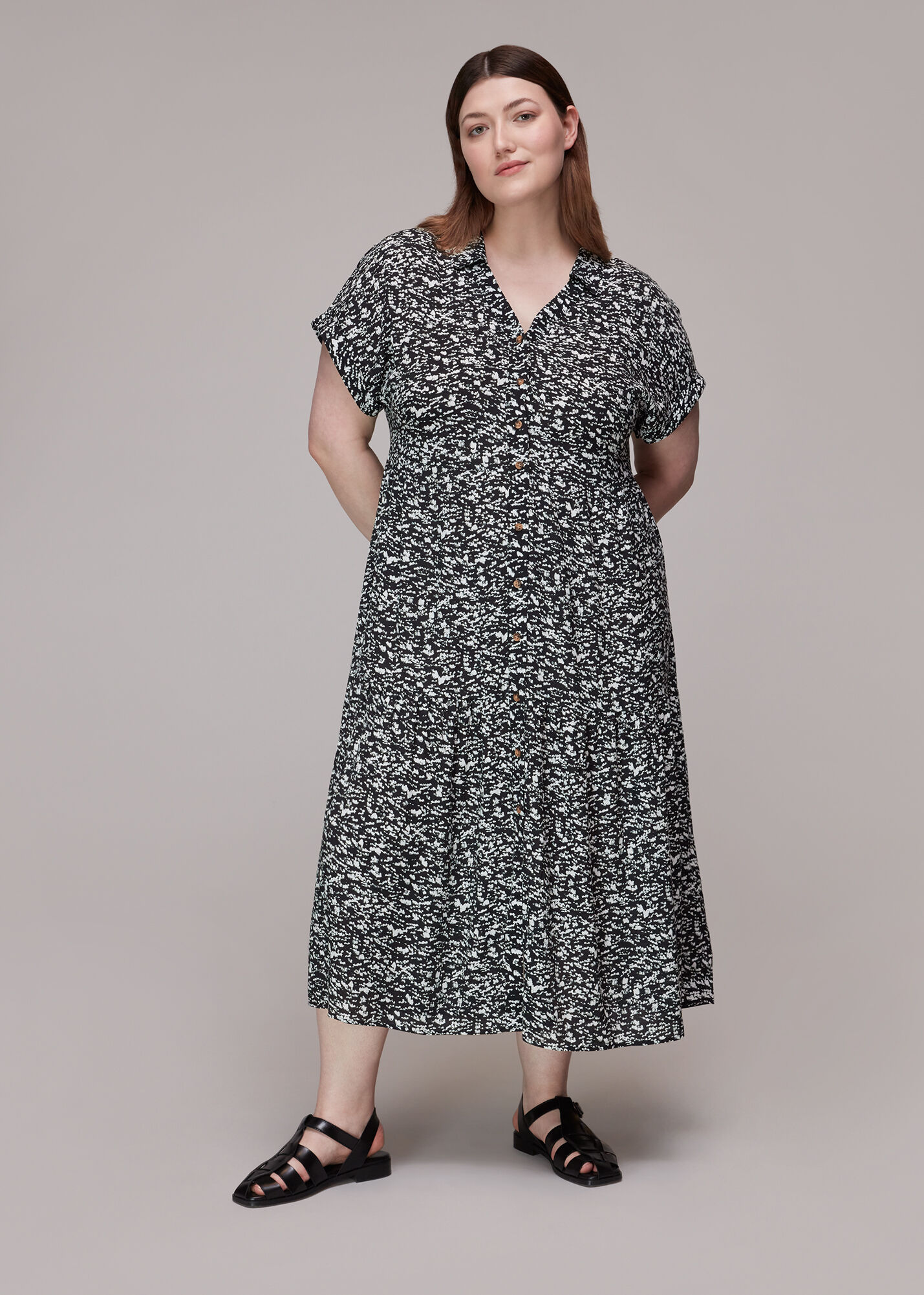 Whistles animal print outlet tiered dress