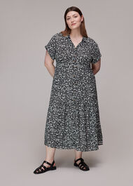 Abstract Smudge Tiered Dress
