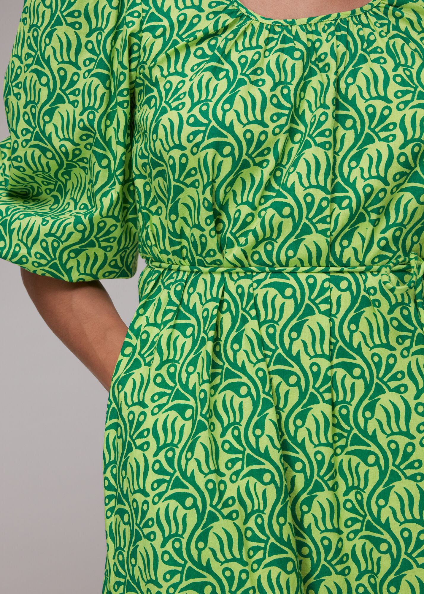 Green/Multi Climbing Vine Trapeze Dress WHISTLES