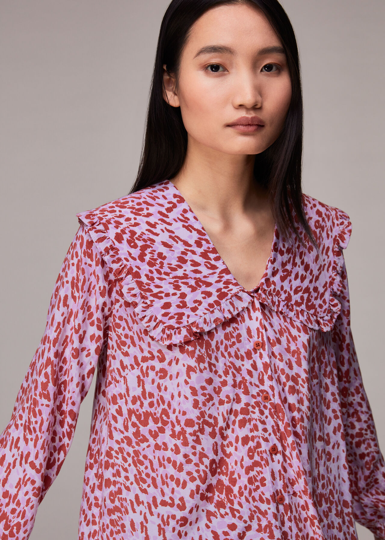 Summer Cheetah Collar Top