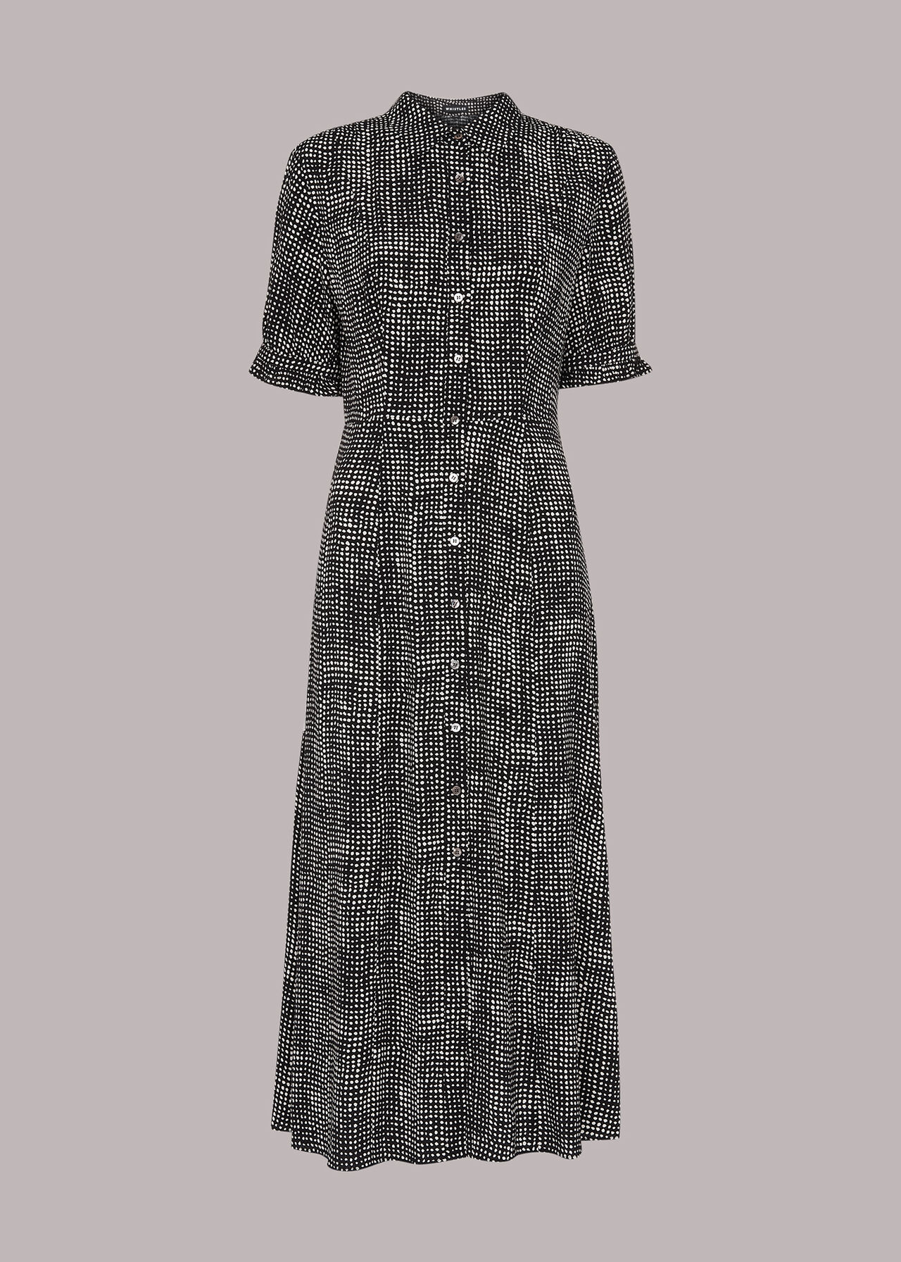 Black/Multi Peri Spotted Check Shirt Dress | WHISTLES