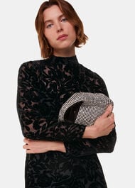 Hot Fix Floral Velvet Dress