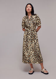 Painted Leopard Midi Dress