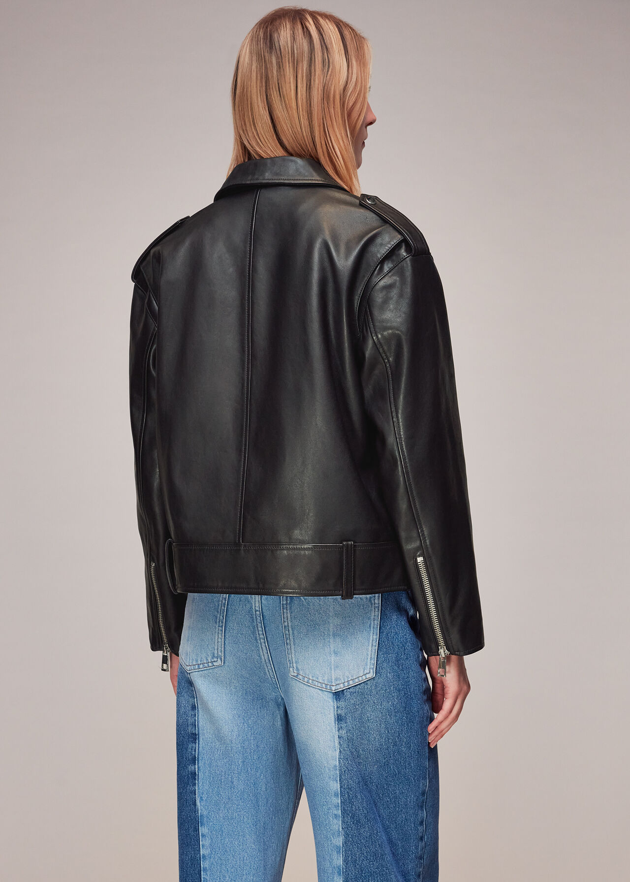 Sophia Oversized Leather Biker