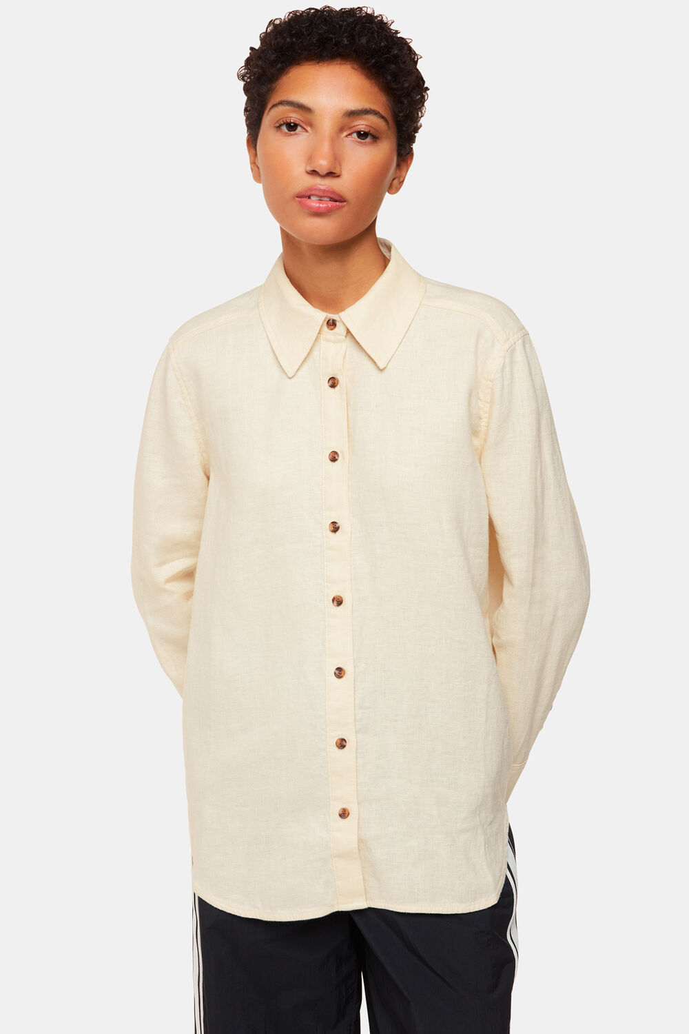 Ivory Linen Relaxed Fit Shirt