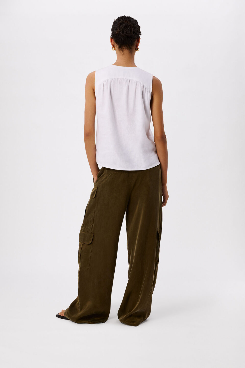 White Laura Linen Tank