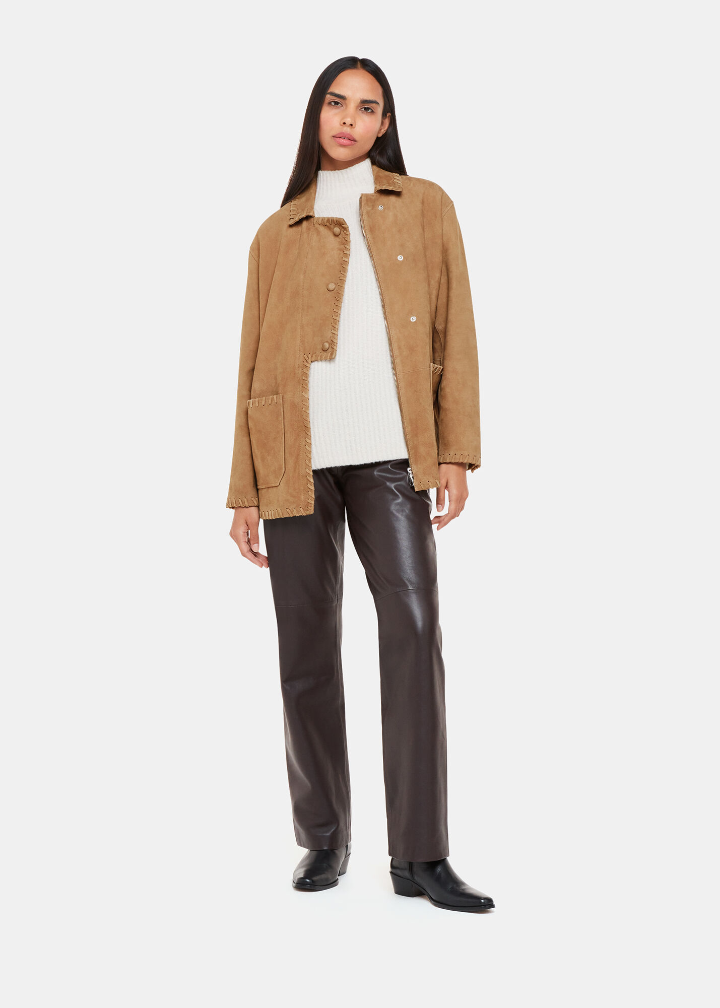 Whistles mix biker jacket discount