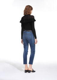 Crop Frill Yoke Sweater Black