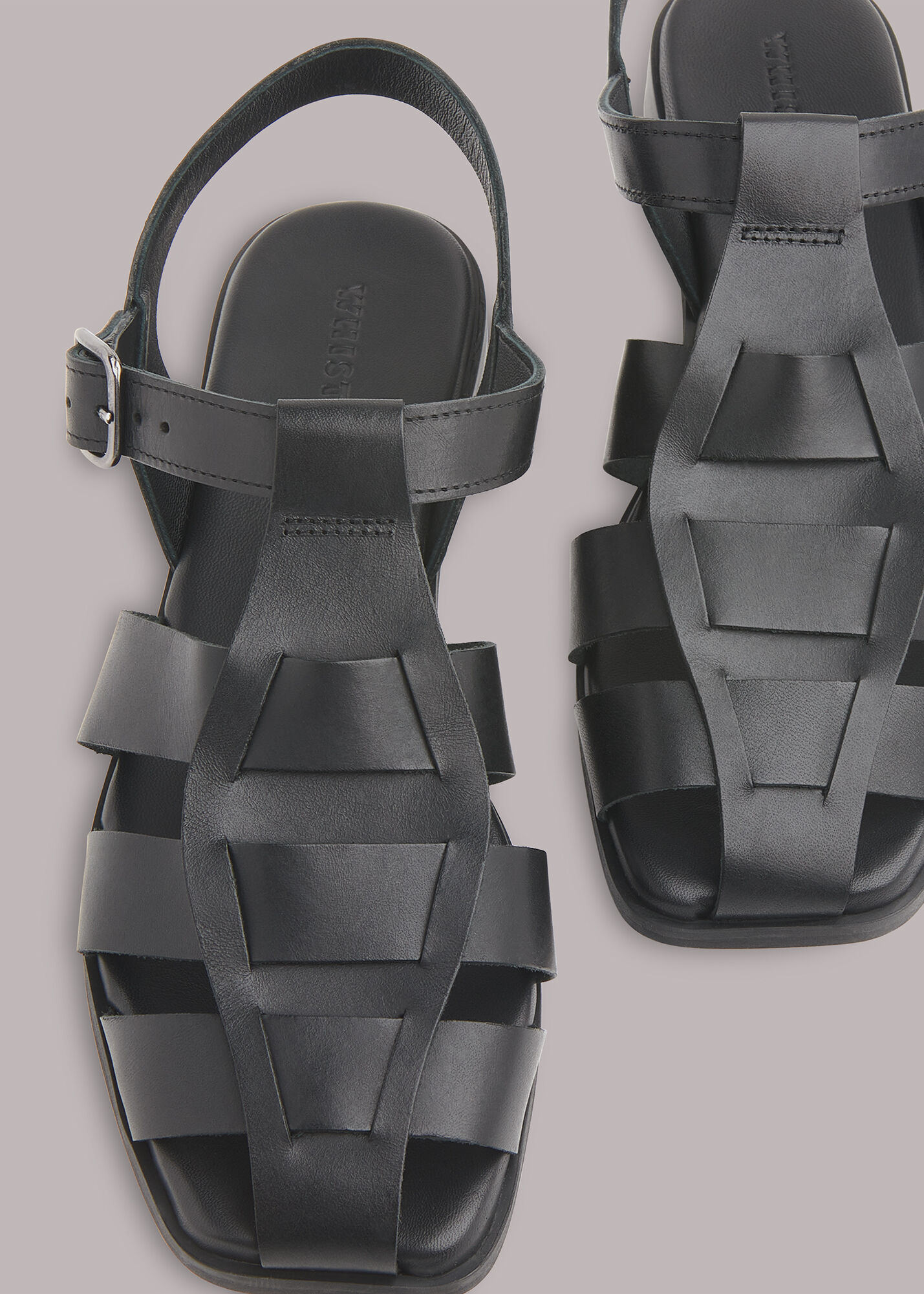 Black shop caged sandals