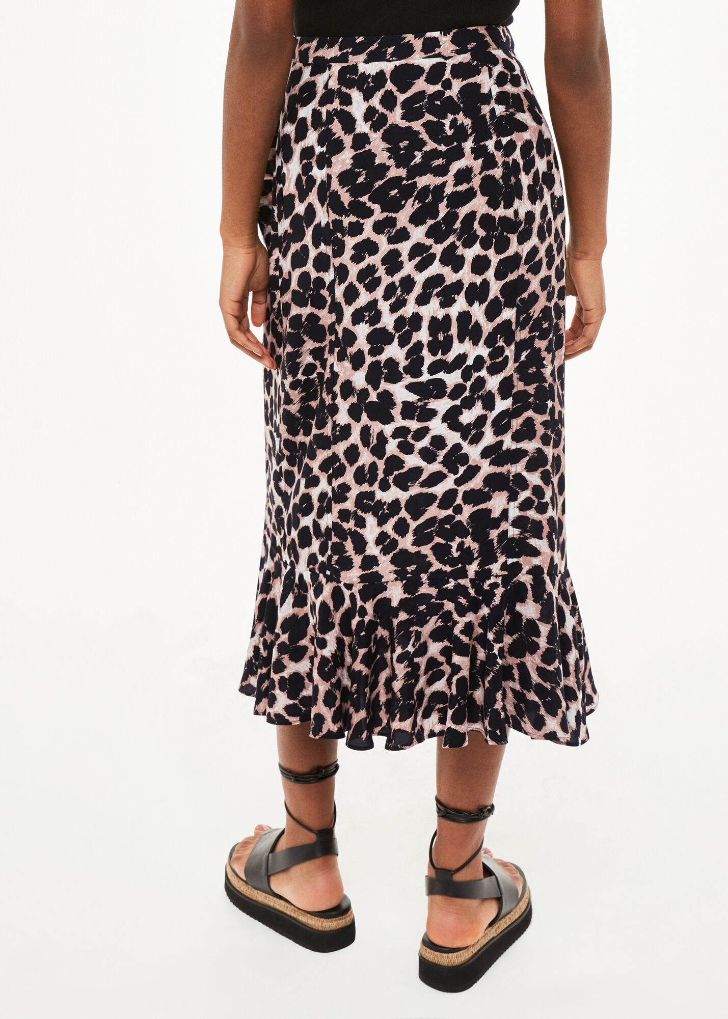Leopard print wrap skirt jumpsuit top