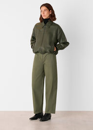 Belted Cotton Barrel Trouser