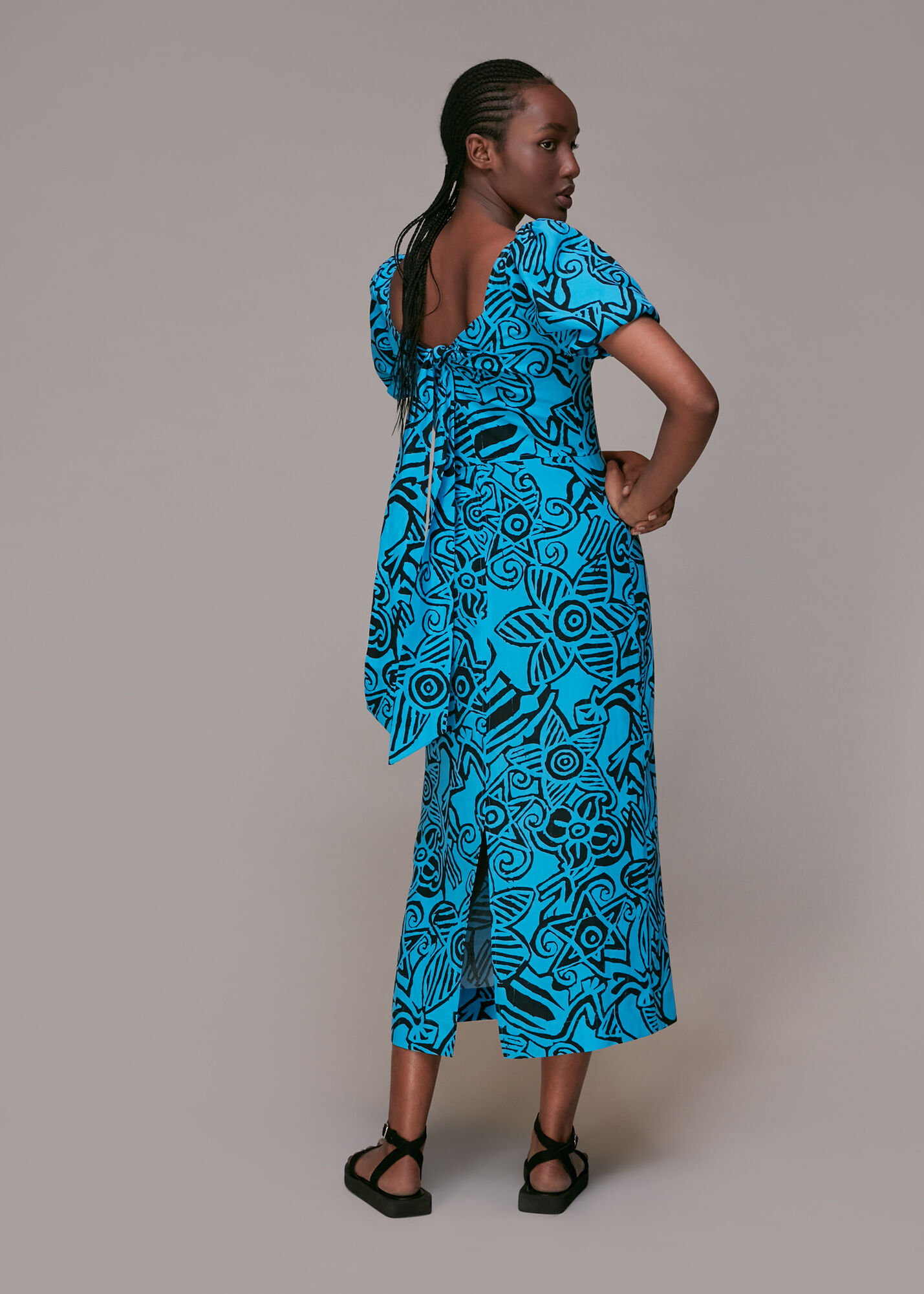 Blue/Multi Starflower Print Trouser | WHISTLES | Whistles US |