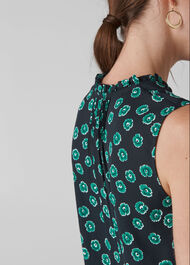 Maddie Lenno Print Frill Top Green/Multi