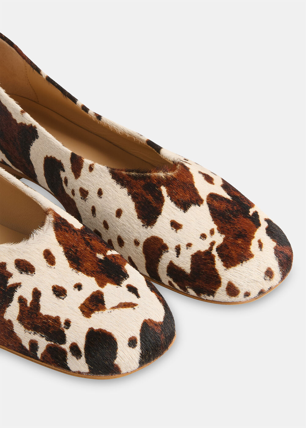 Cow Print Hair-On Ballet Pump