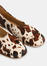 Cow Print Hair-On Ballet Pump
