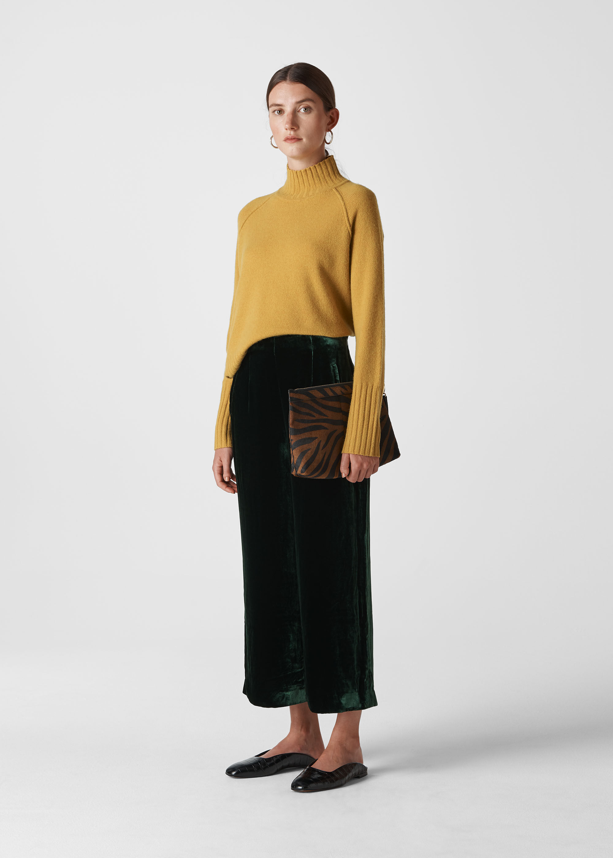 Velvet cropped trousers cheap