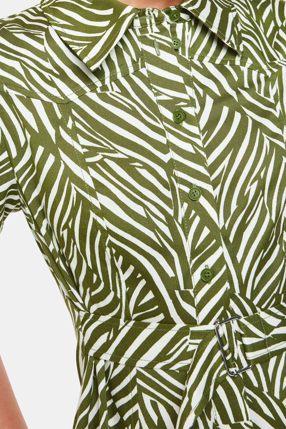 Linear Leaf Midi Dress