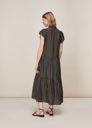 Elephant Silk Mix Midi Dress Black/Multi
