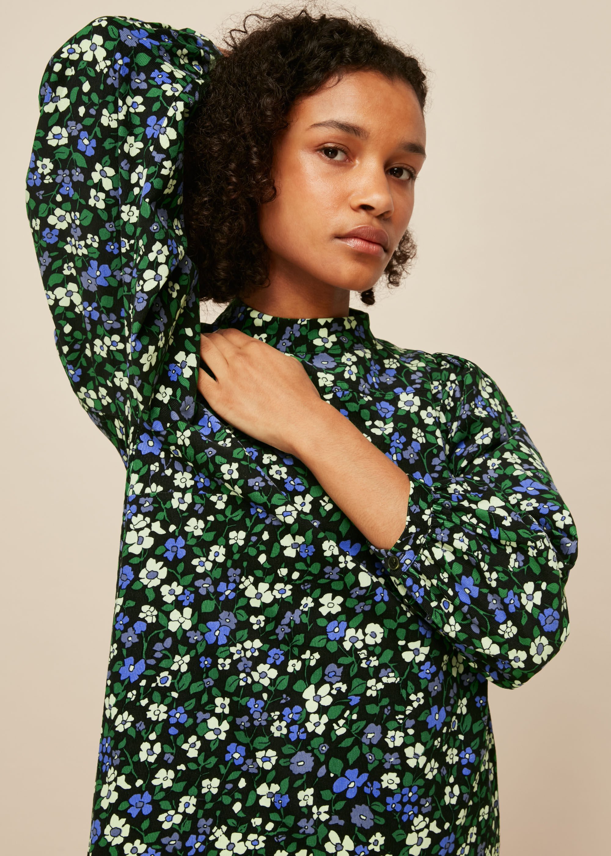 Floral corduroy dress online