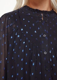 Petite Mia Metallic Dobby Top