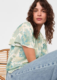 Floral Tie Neck Blouse