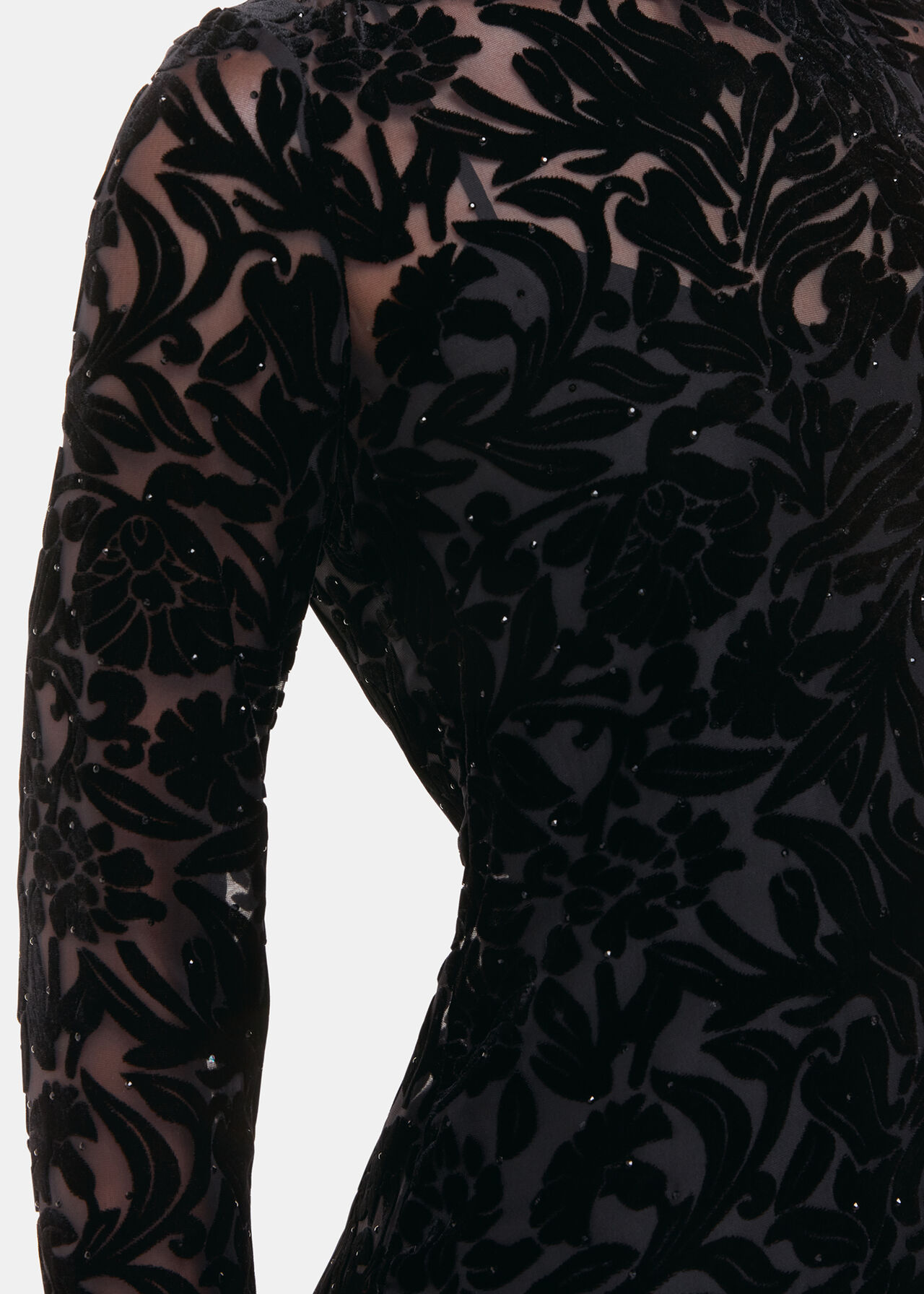 Hot Fix Floral Velvet Dress