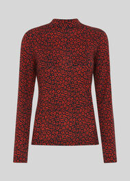 Mini Ikat Print Essential Top Red/Multi