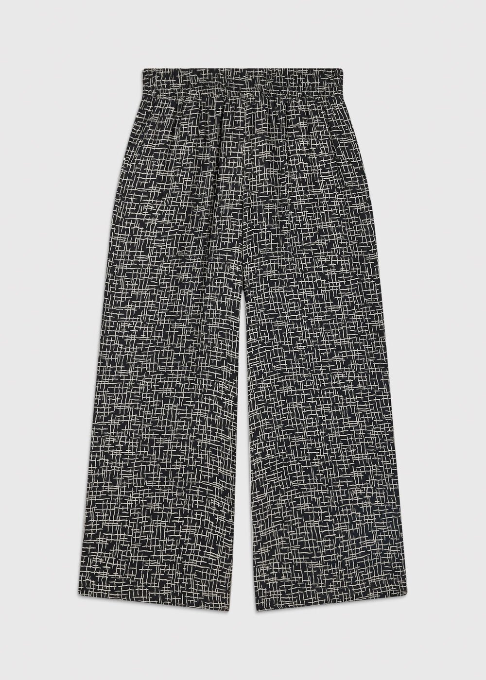 Woven Grid Crop Trouser