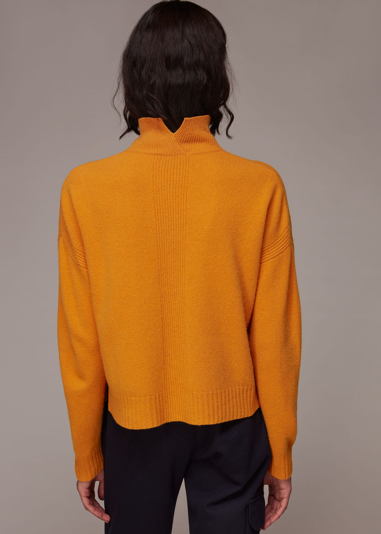 Wool Split Funnel Neck Jumper