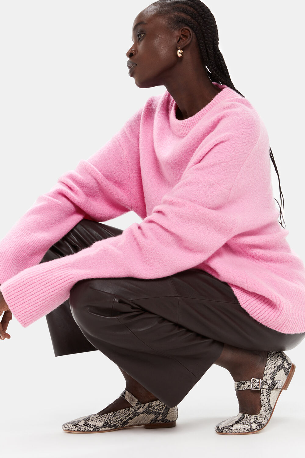 Textured Boyfriend Crew Neck