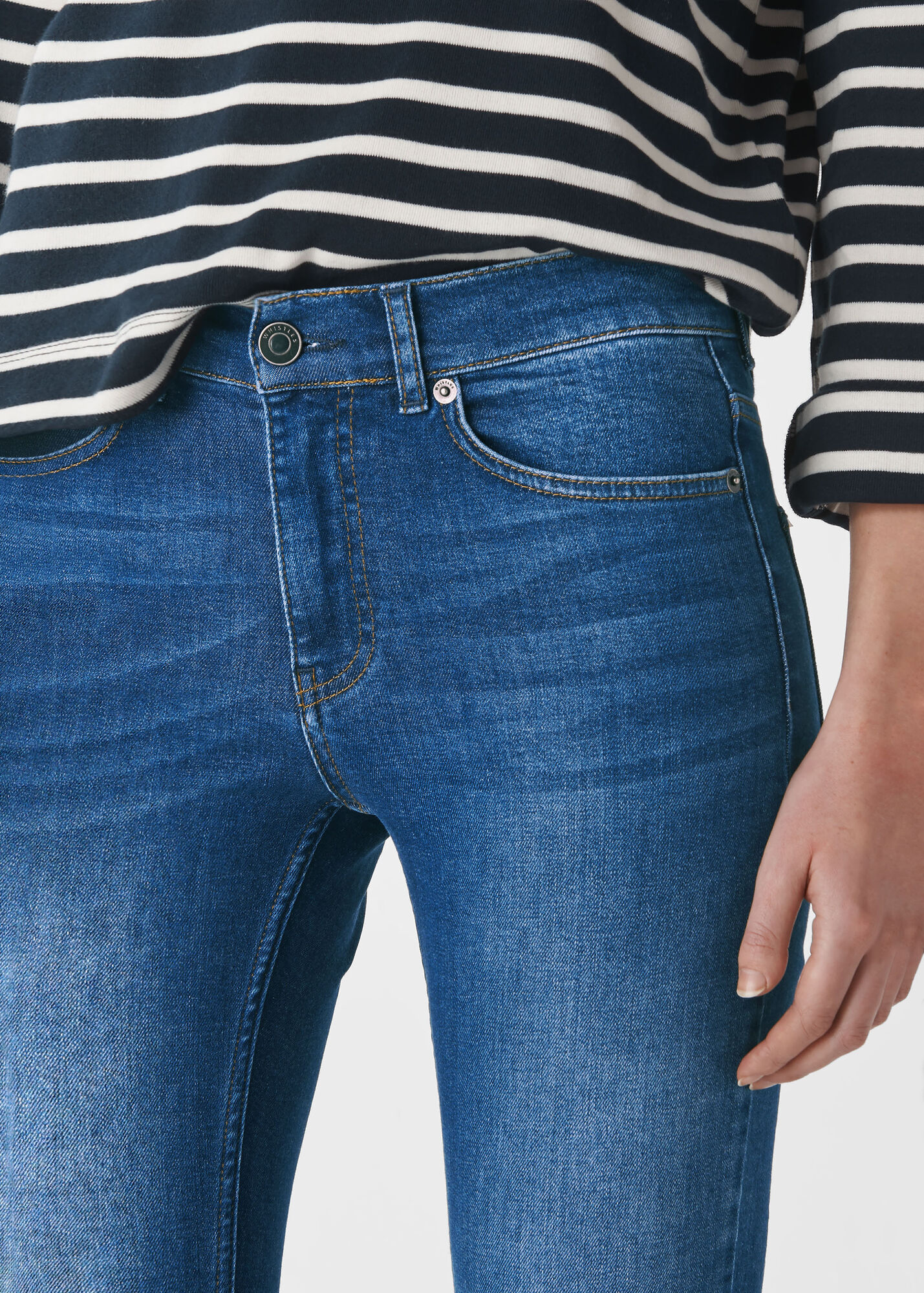 Denim Mid Wash Skinny Jean WHISTLES