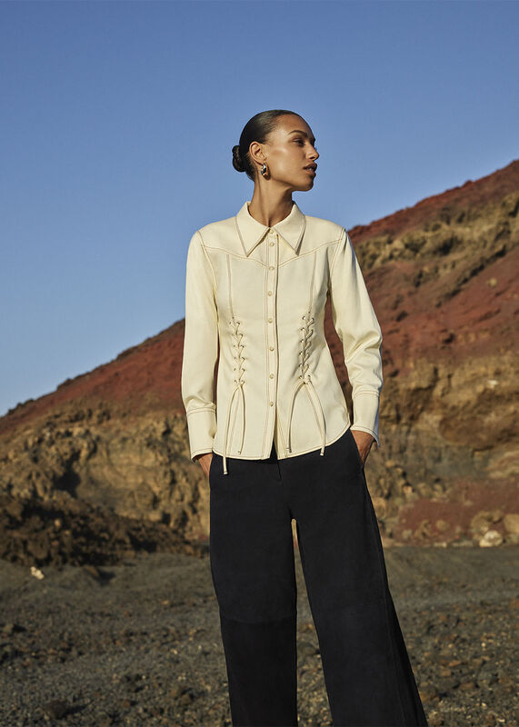 White Addison Lace Detail Shirt