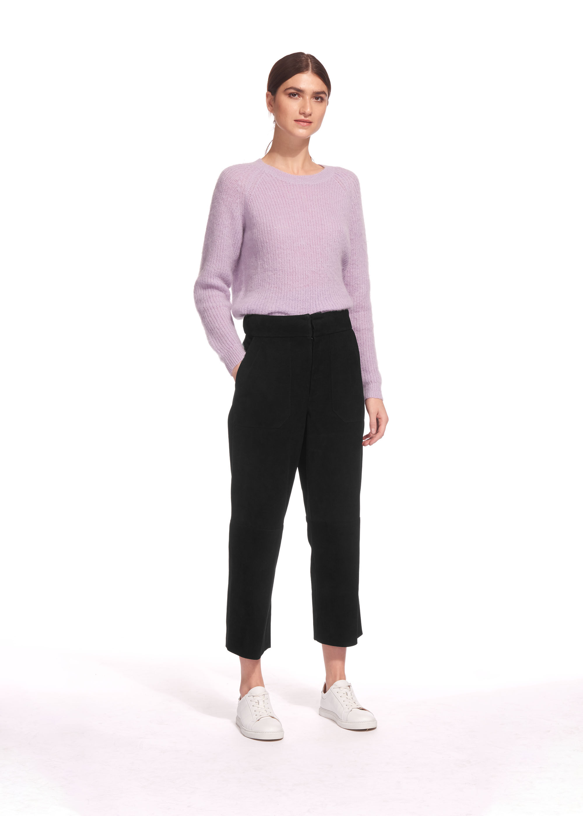 Black suede outlet trousers